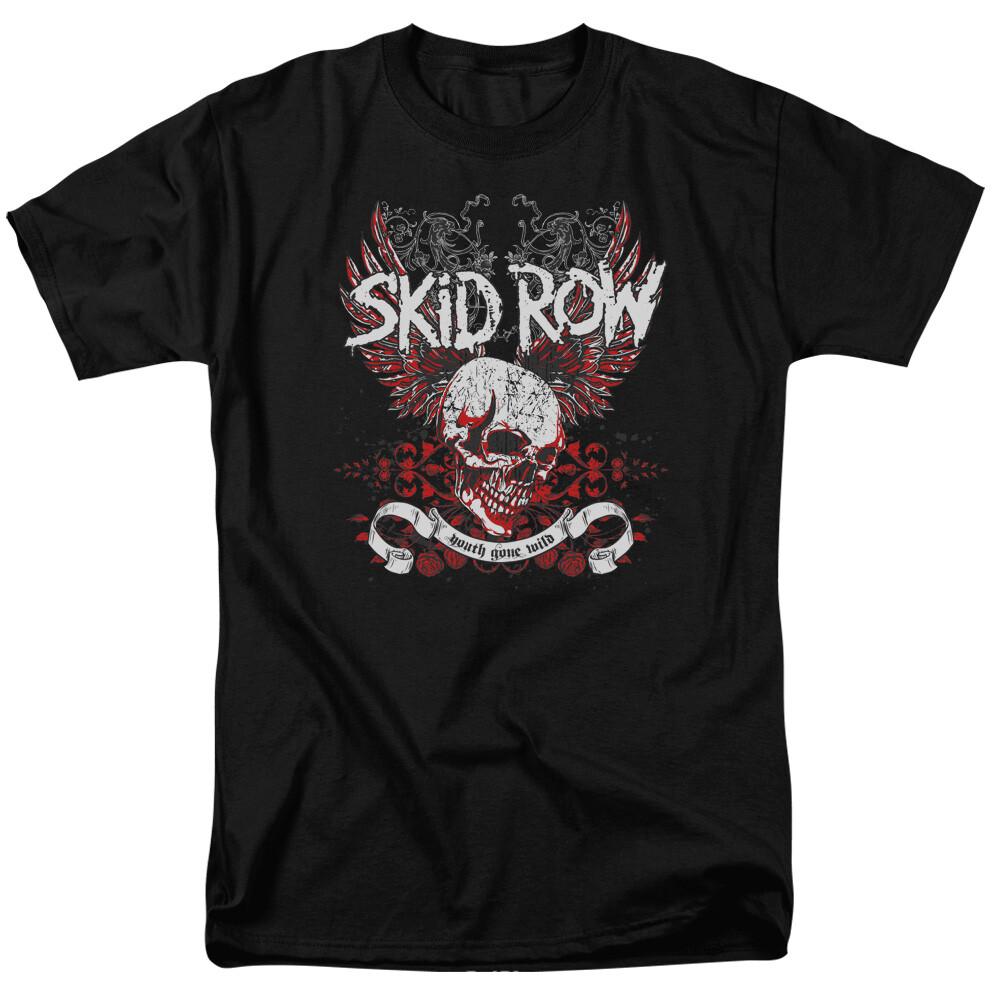 26 Skid Row Крылатый Череп Футболка Лицензированная Рок-н-ролл Музыкальная Группа Футболка Черная Унисекс Футболка XXL