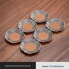 Chinese Style Hammered Alloy Rattan Coasters