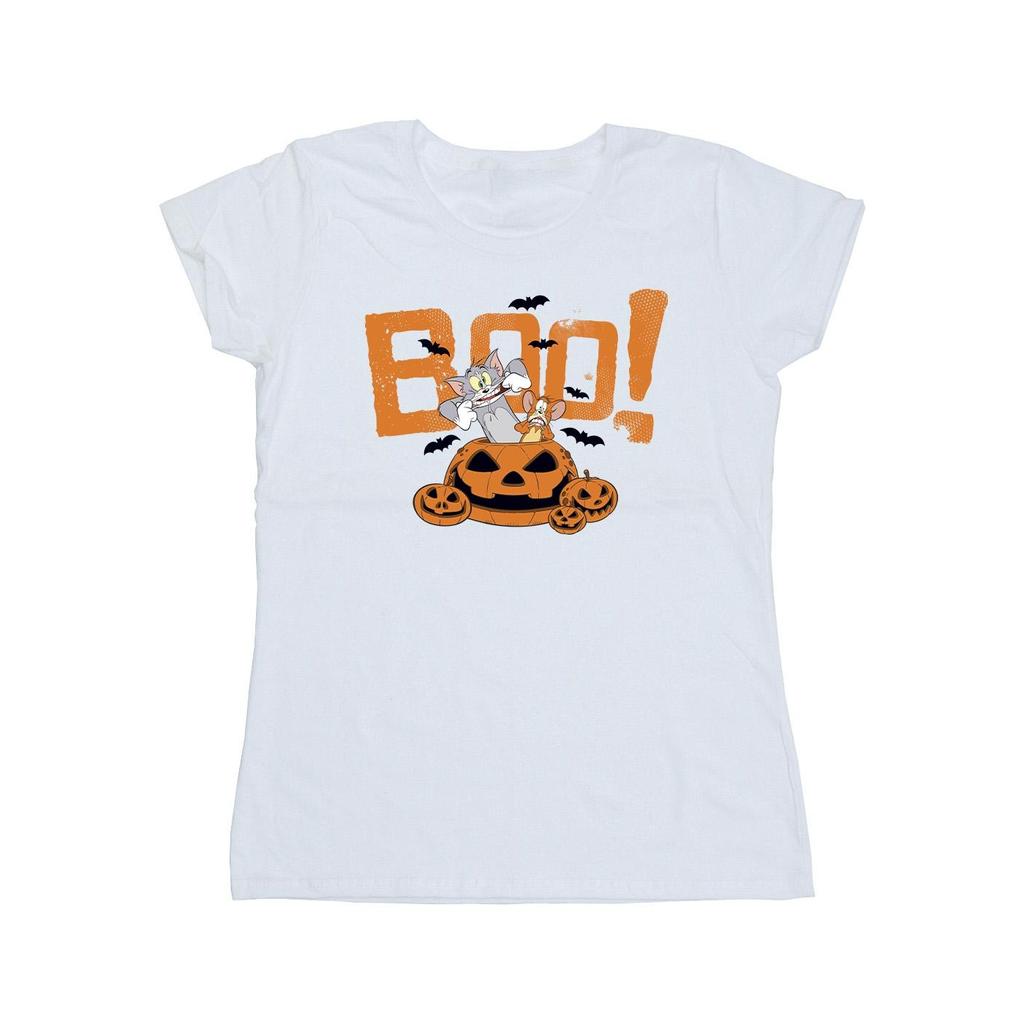 Tom & Jerry Womens/Ladies Halloween Boo! Cotton T-Shirt
