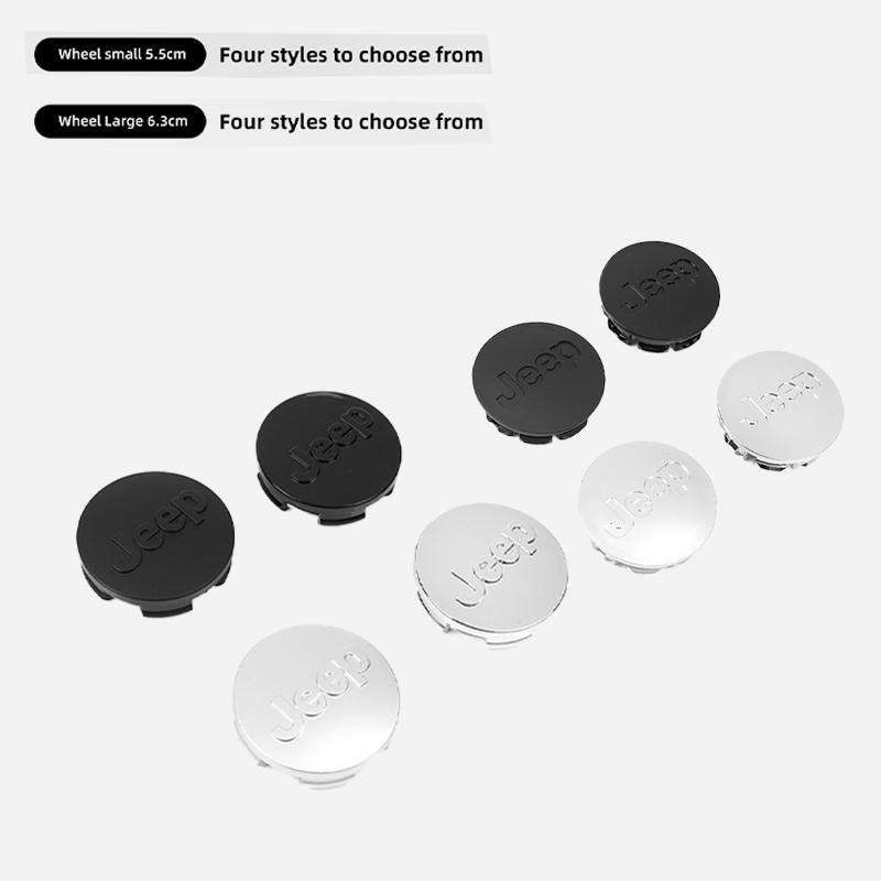For Jeep 4Pcs 55/63MM Car Logo Wheel Center Cover Hub Tool Accessories For Jeep JK Gladiator Compass Grand Cherokee Wrangler