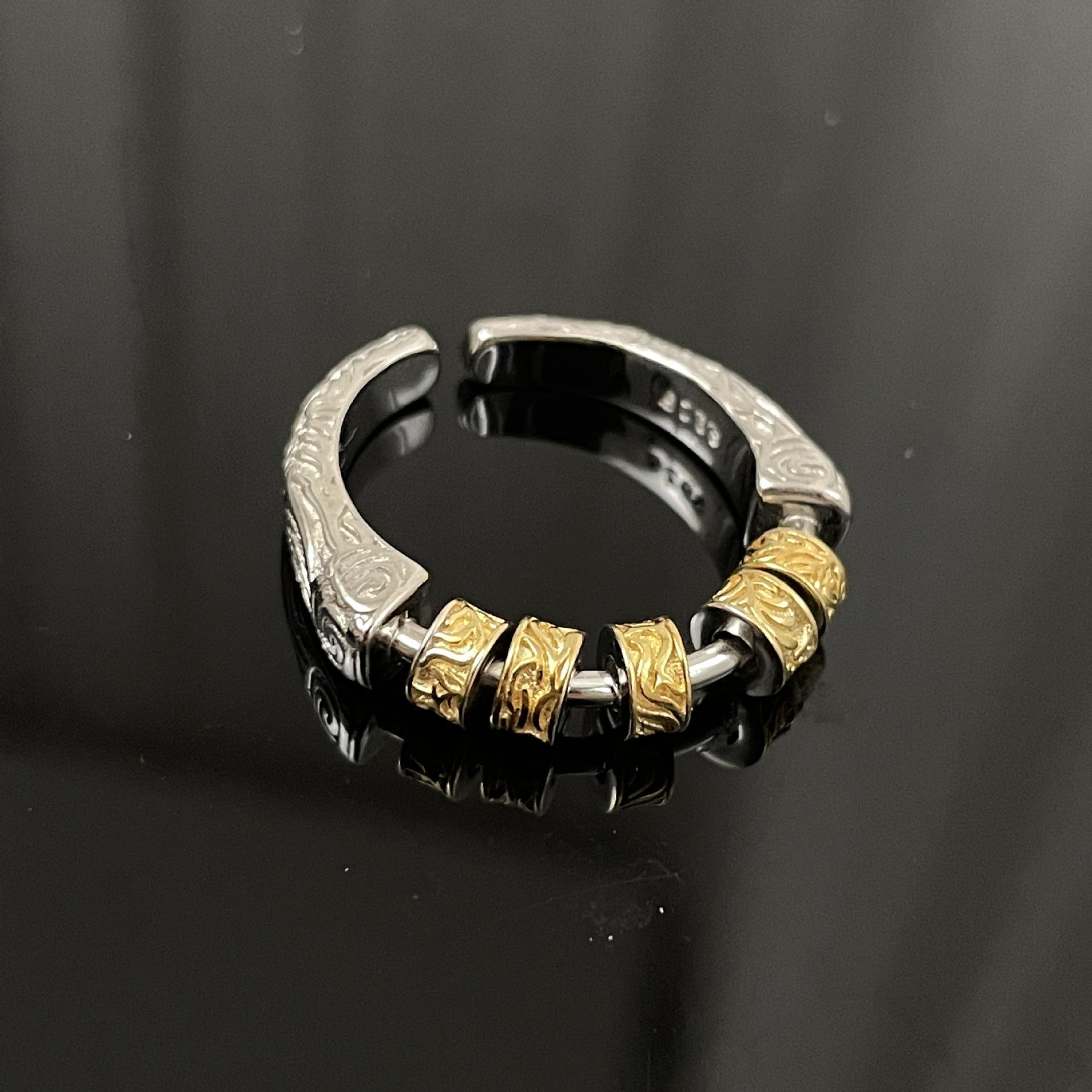 

Кольцо New Tide Tang Grass Pattern с индивидуальным дизайном, кольцо New Tide Lucky, модная ниша, аксессуары в стиле холода Adjustable opening