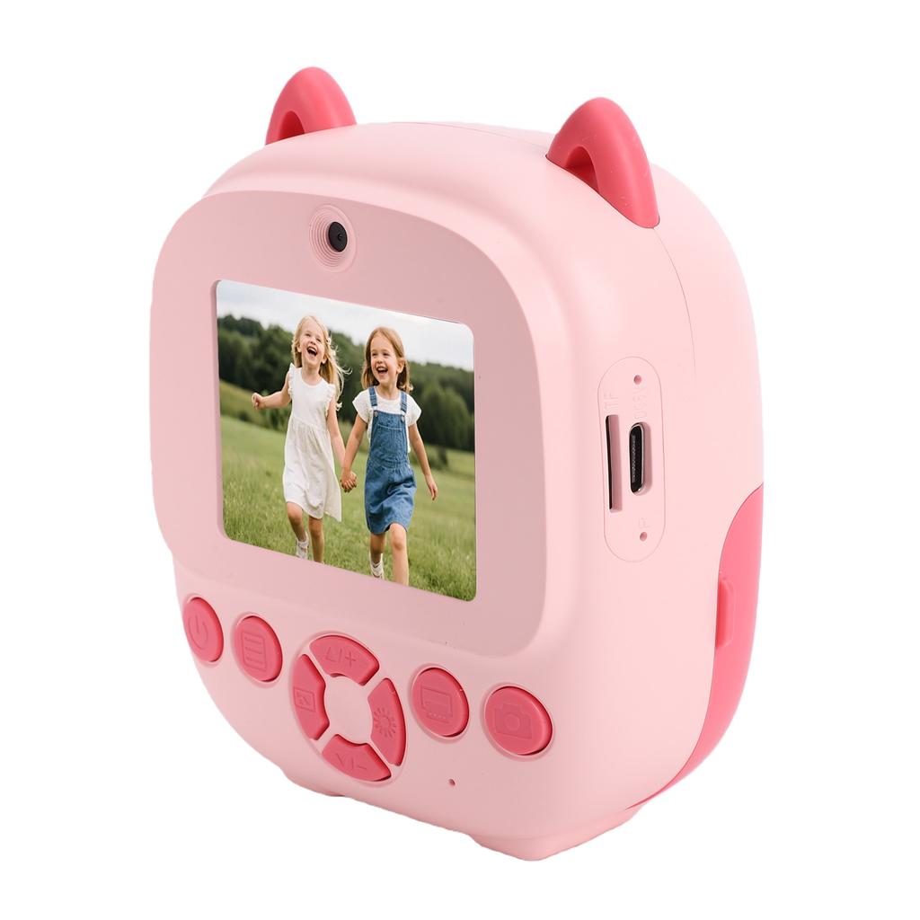 Kids Instant Print Camera 1080P 48MP HD Digital Camera AI Voice Thermal Printer with Selfie Timer Game Music