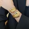 Ribbon Shaped Zinc Zinc Alloy Wide Opening Bangle Opening Arm Ring Retro Hand Ring  Party Decoration