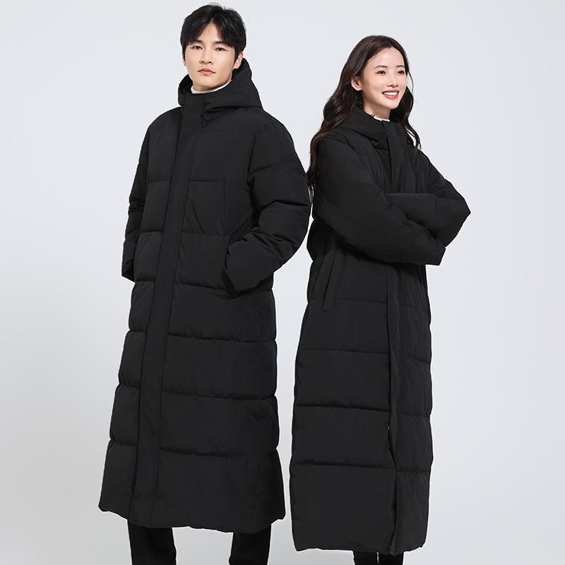 2025 Men's Mid-Length Korean Fashion Cotton Jacket - Youth Style, Thick & Warm Long Outerwear