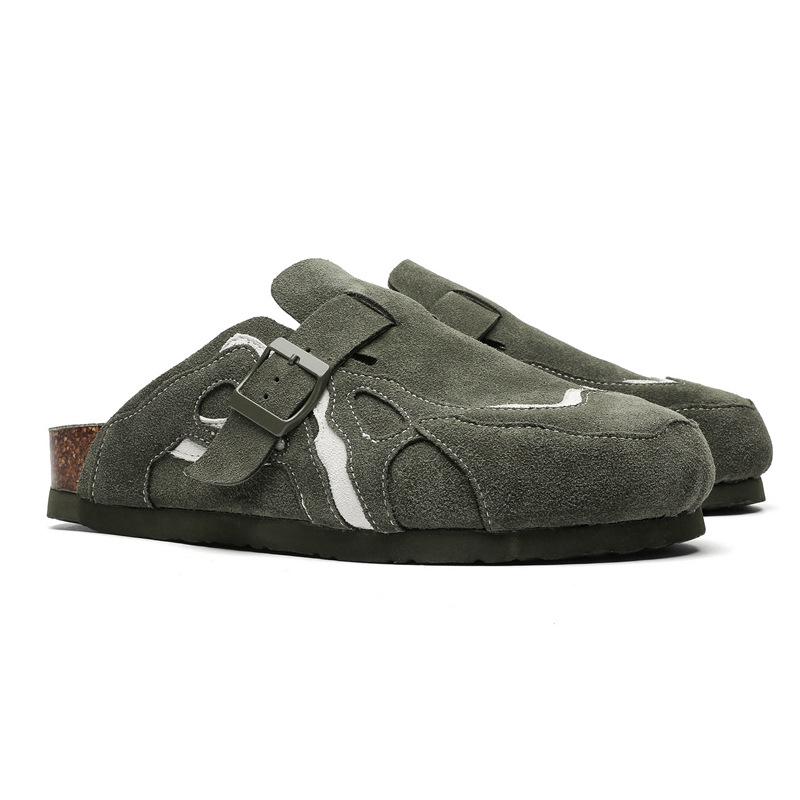Cork Mules Slippers Men Women Close Toe Slippers Home Shoes Clogs Vintage Muller Slippers Arch Support