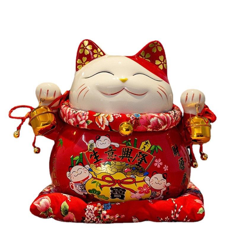 4/6 inch Ceramic Maneki Neko Piggy Bank Creative Home Decoration Porcelain Ornaments Business Gifts Crafts Lucky Cat Gifts