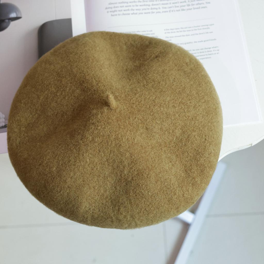 Japanische Hochwertige Verdickte Australische Wollmütze für Herbst und Winter, Sanft und Vielseitig, Soft Girl Einkaufs-Künstler Hut