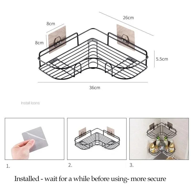 Minimalist Style Home Bathroom Storage Rack Multifu Bathroom Wall Punching Free Storage Rack Toiletries Organizer Shelves