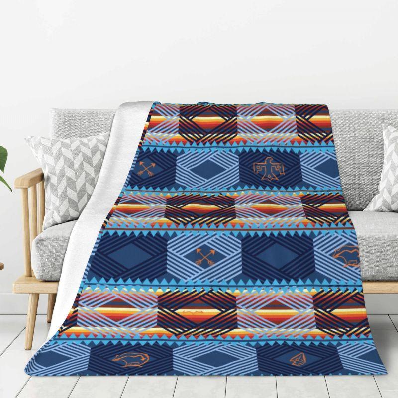 Coperta Personalizzata Modello Navajo Nativo Americano Boho Azteco Morbido Pile Caldo Primaverile Flanella Coperte Plaid Divano Biancheria da Letto Copriletto