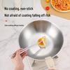 304 Stainless Steel Cookware Set: Non-Stick Maifan Stone Wok, Flat Frying Pan & Stockpot with Removable Handle