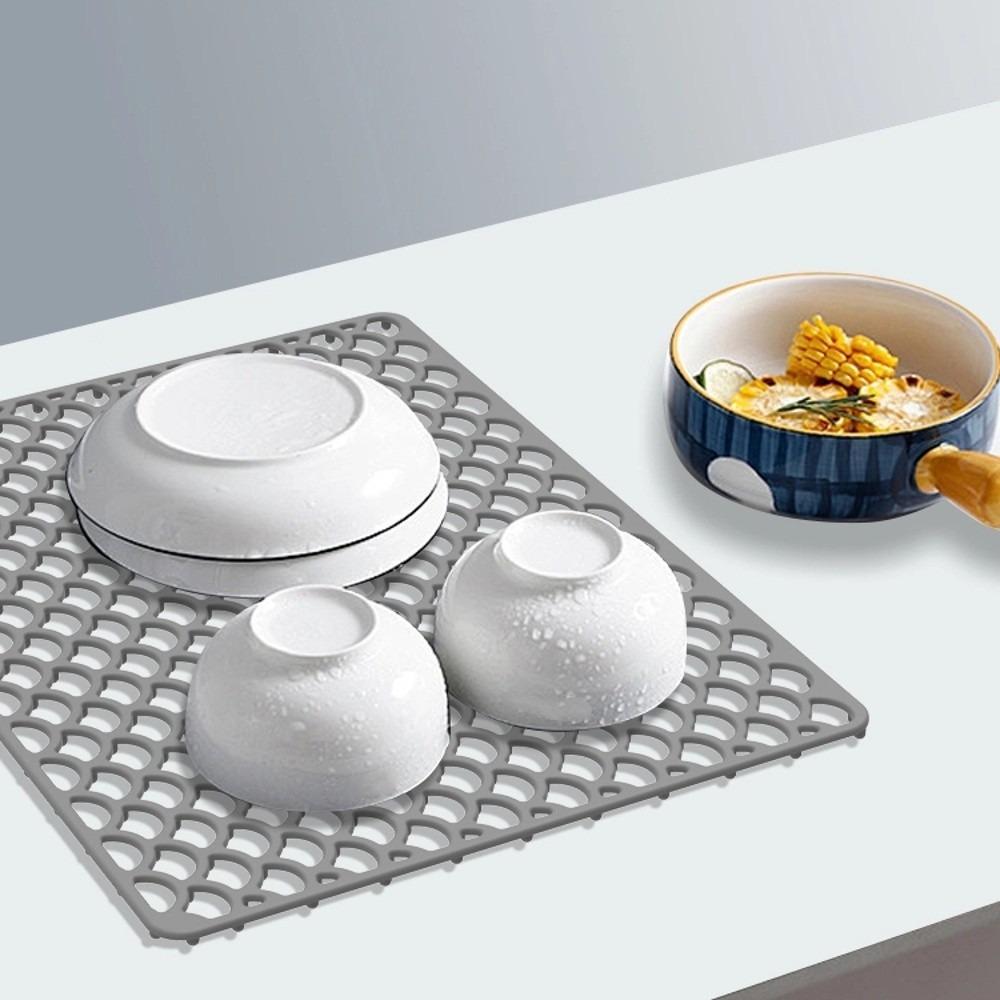 Rutschfeste Abtropfmatte für Geschirr, faltbare rutschfeste Spülbeckenmatte, Spülbeckenschutzmatte, Haushalt