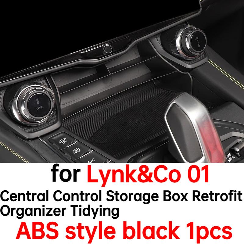 

Car Central Control Storage Box Retrofit Organizer Tidying for Lynk&Co 01 Interior Accessories 2021 2022 2023 ABS style black