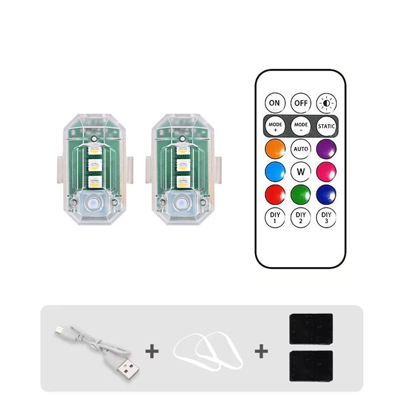 Wireless Remote Control LED Strobe Light 8Color Auto Motorcycle Flash Warning Lamp For Drone Car Bike Atmosphere Signal Light