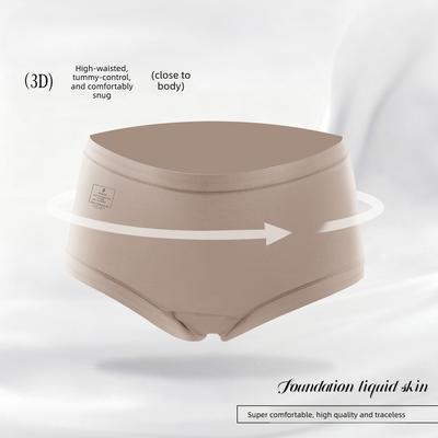 Ladies Spring and Autumn High Waist No Trace Abdominal Breathable Antibacterial Briefs
