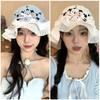 Summer Spring Crochet Bucket Hat Woman Commutes Camping Taking Photo Fisherman Hat with Pleated Trim for Girlfriend