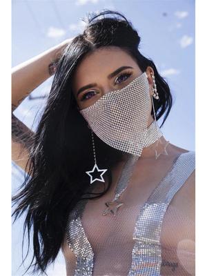 Halloween-Strass-Diamantmaske für Frauen – Europäisches und amerikanisches Dreiecksdesign für Nachtclubs LBZ1201