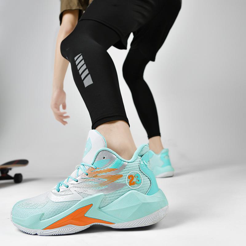2025 new men's sports shoes mesh breathable and lightweight medium top basketball shoes size 36-45 student running shoes men