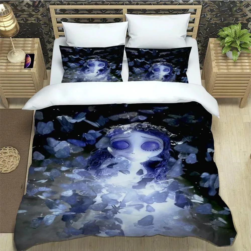 Corpse Bride Cartoon Bedding Sets Exquisite Bed Supplies Set Duvet Cover Bed Comforter Set Bedding Set Luxury Birthday Gift