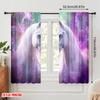 2 Stück, 2D-Flachdruckmuster Vorhänge Mystische Pferde Polyesterstoff (ohne Stange) Dekorationen für den Innenbereich für Schlafzimmer,