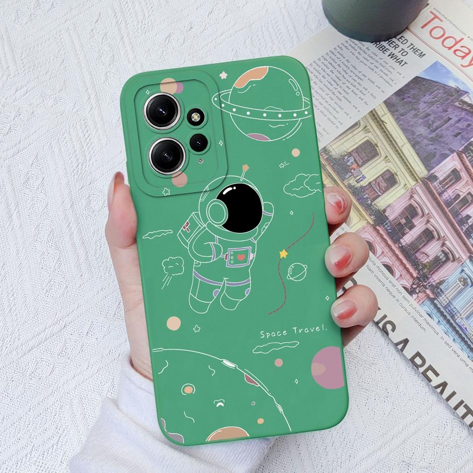 Cases For Xiaomi Redmi Note 12 12S 4G 5G Cute Patterned Liquid Silicone Anti Knock Back Cover For Redmi Note 12 S Funda Bumper