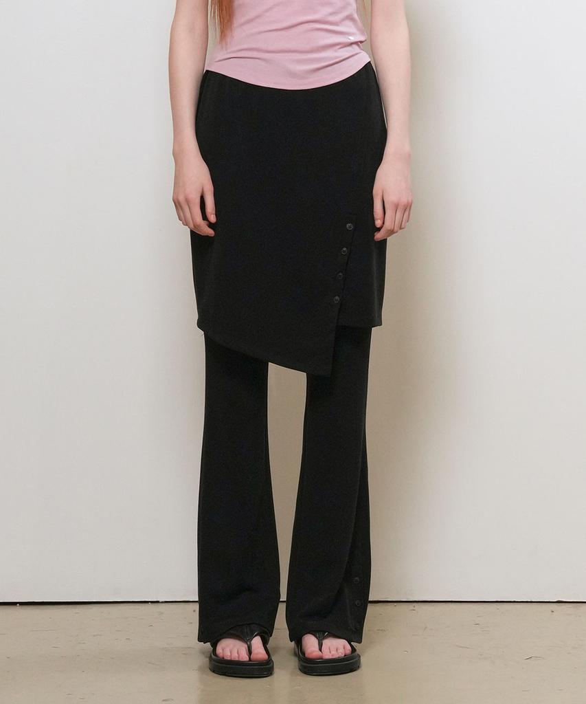 GENERALIDEA Button Slit Skirt Set Pants [Black] / Gf2Lpt511