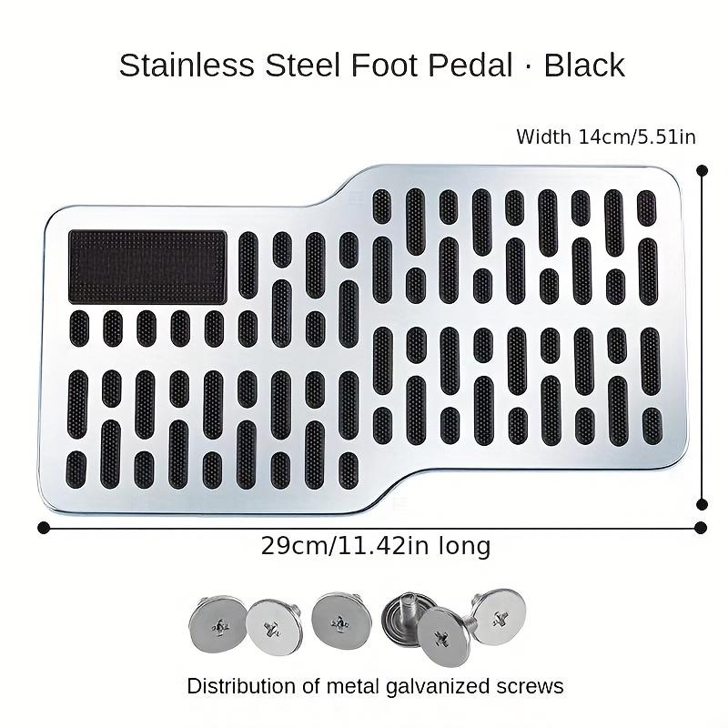 1pc Fit Stainless Steel Car Floor Mats with Screws, Anti-Slip Pedal Repair Pad, Wide Metal Foot Pedal for Vehicle Driving