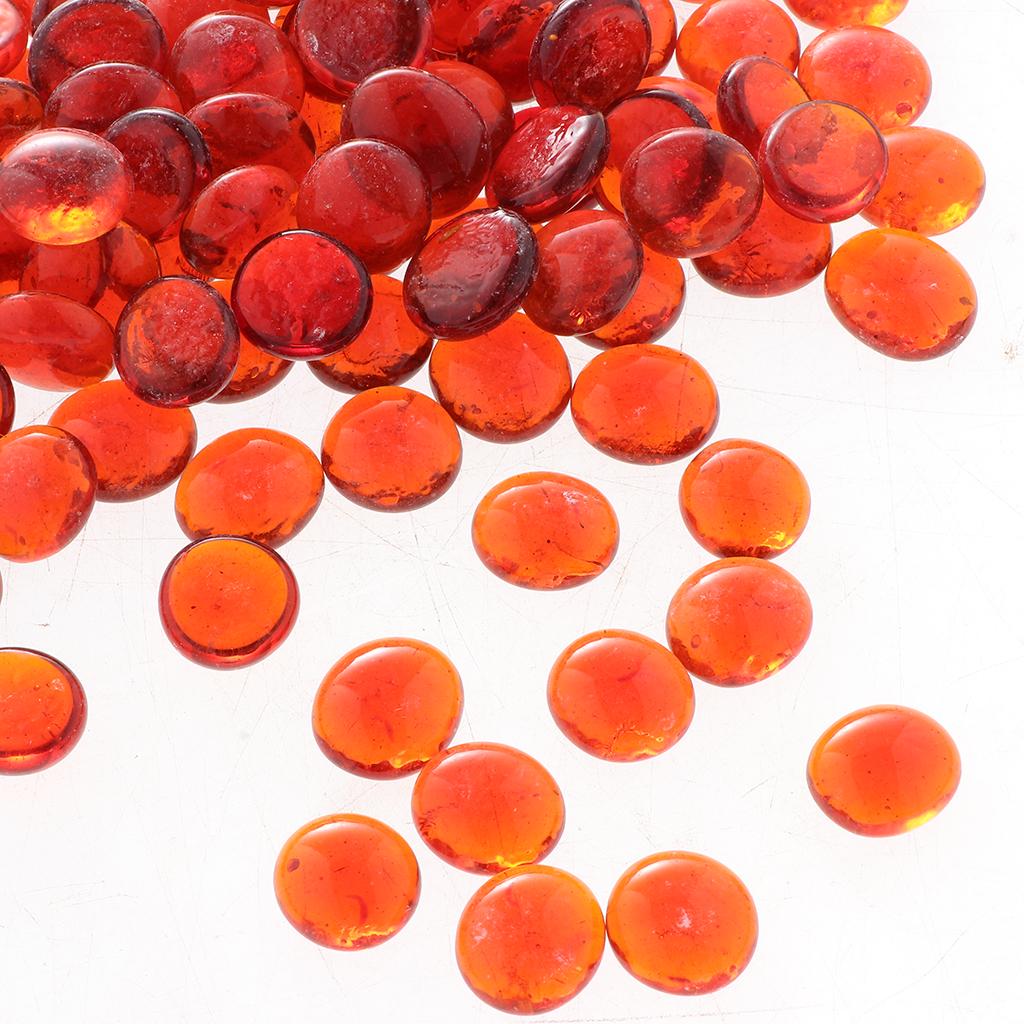 Compre 100Pcs Flat Glass Marble Pebbles Vase Fillers Decor Light Orange