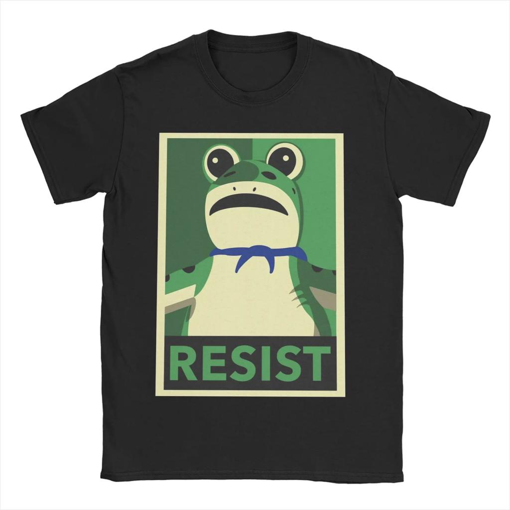 Śmieszne koszulki z memami Resist Portland Żaba Rage Against The Machine Sztuka z żabą Bawełniana koszulka z krótkim rękawem Dekolt O Ubrania Unisex