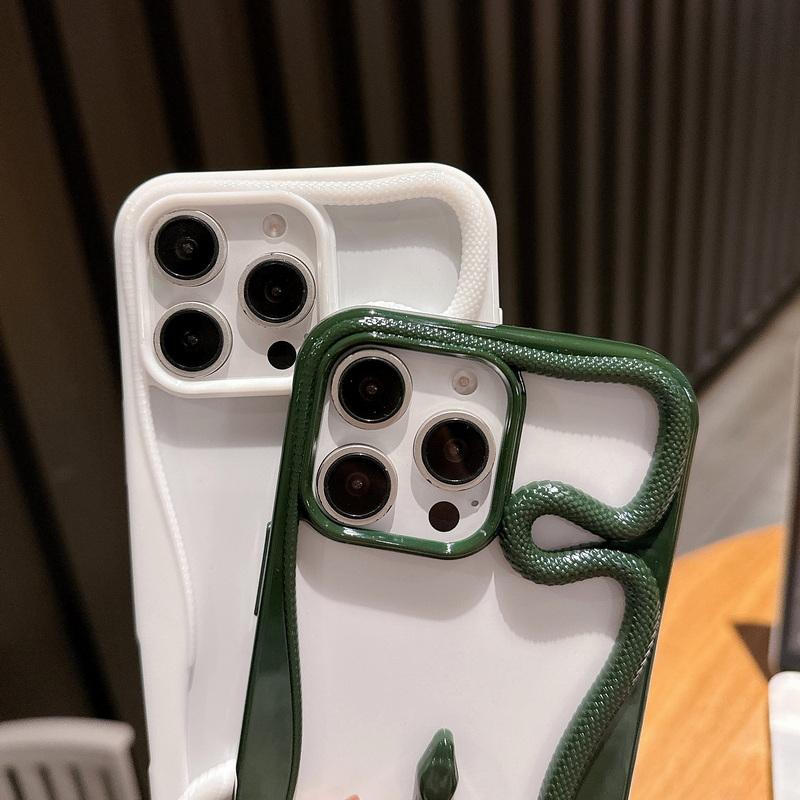 Überzug 3D Schlangenform Mode Hohl Hülle für iPhone 16 Pro Max 15 Pro 14 Plus 13 12 11 Stoßfeste weiche Silikon-Telefonabdeckung