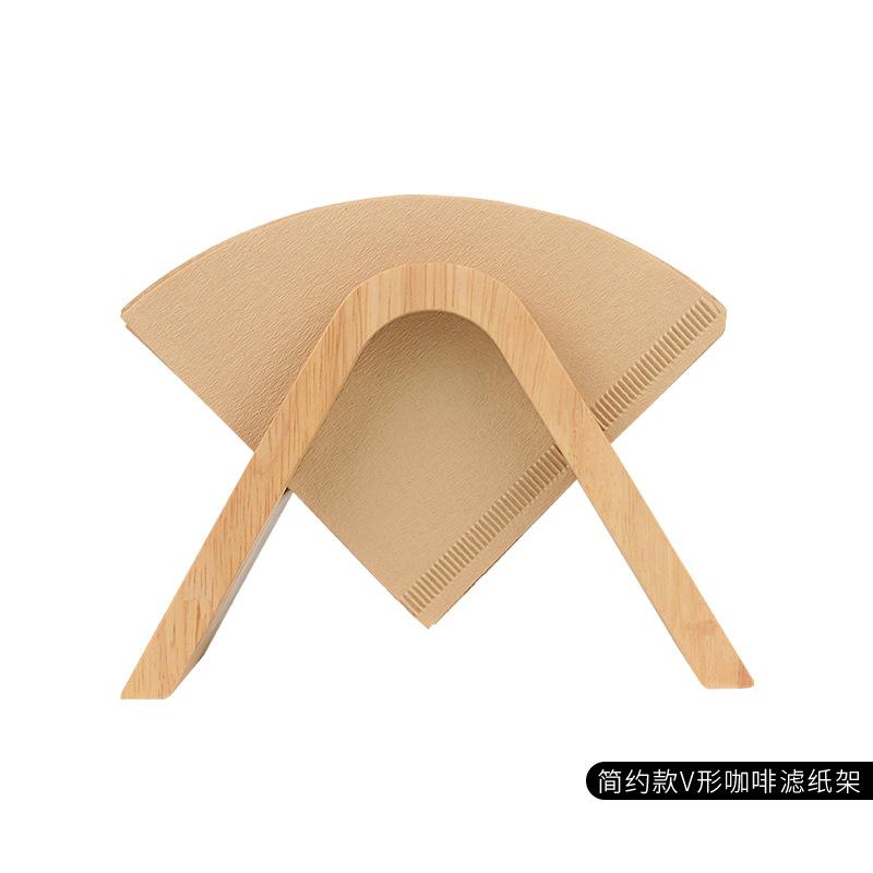 

Dust Proof Filter Box V-shaped Coffee Filter Box Storage Rack Solid Wood Filter Box V60 Filter Paper Holder