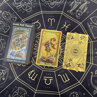 Cartas de Tarô de PVC Impermeáveis com Folha de Ouro - Jogo de Mesa com Impressão Colorida e Hot Stamping