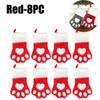 Red Velvet Christmas Stockings with Dogs Paw Winter Fuzzy Gift Bag for Home Hanging Holiday Ornament Decor
