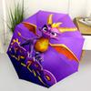 1 PC Automatic Folding Umbrella - Spyro Trilogy Pattern Portable Foldable Design With 8 Ribs Christmas Birthday Gifts