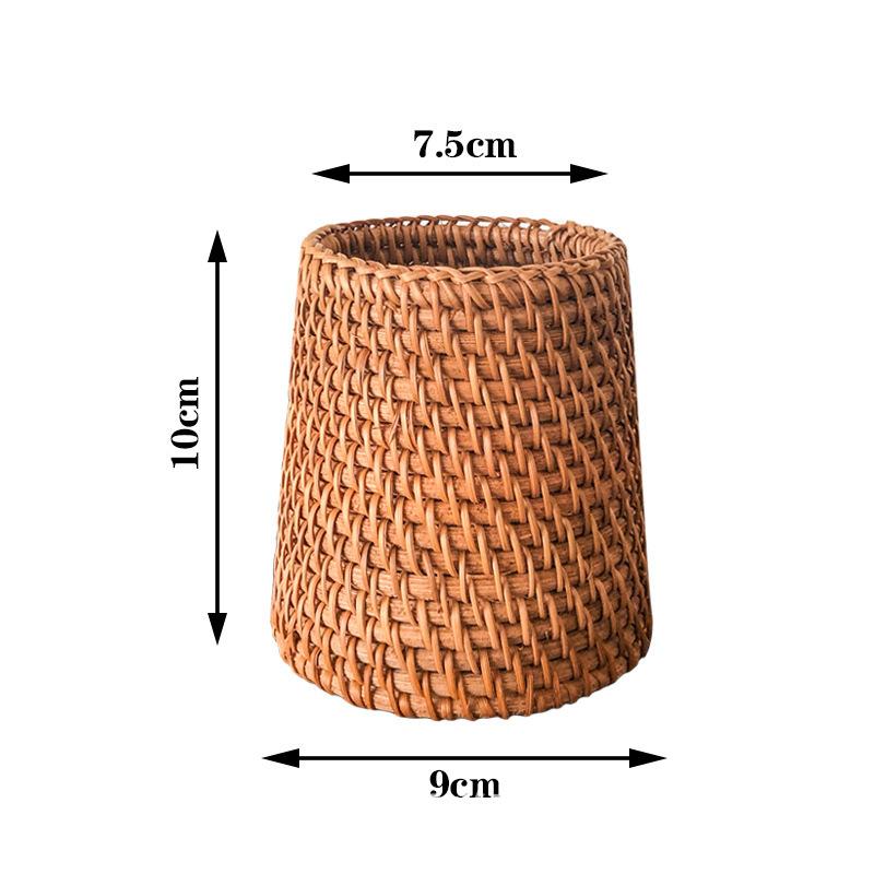 Stationery Storage Wood Vine Rattan Pen Holder Large Capacity Cosmetic Holder Hand Woven Pen Holder Multifunctional Handmade
