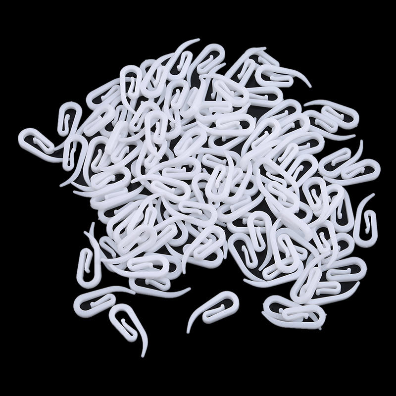 100 pezzi Ganci Bianchi per Tende Appese Ganci di Plastica per Tende Domestiche Supporto Appendi Finestra Bastoni per Tende Binari Accessori