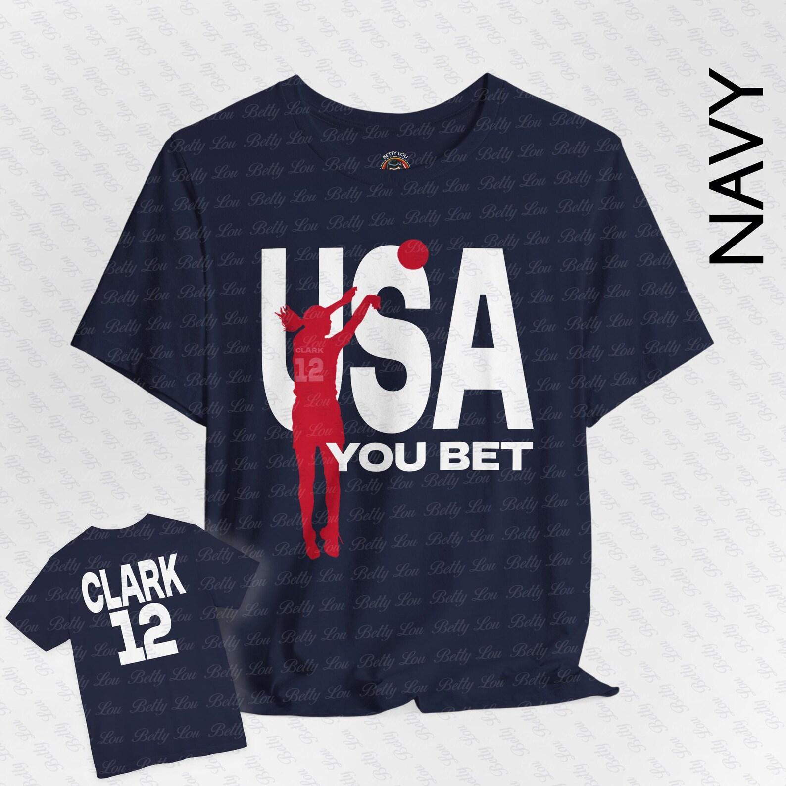USA You Bet Caitlin Clark Two Sided Unisex Jersey Bella Canvas Short Sleeve Tee-Caitlin Clark World Cup 12 T Shirt XL