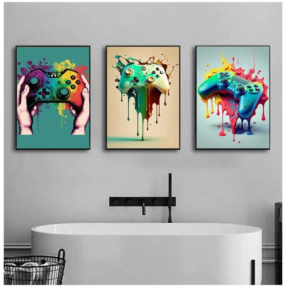 Colorful Game Controller Wall Art Poster Prints Nordic Aesthetic Picture Canvas Painting Gaming Boy Room Home Decoration