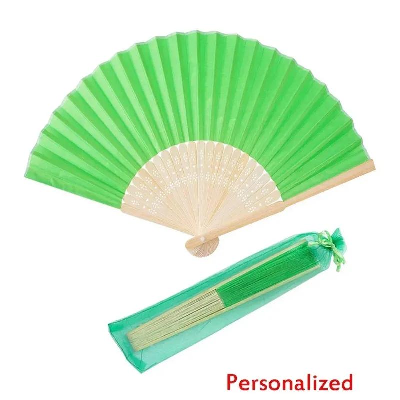 20/24/30PCS Personalized Wedding Fan,Custom Printing Handheld Folding Fans Come with Organza Bag Bridal Shower Baby Christening