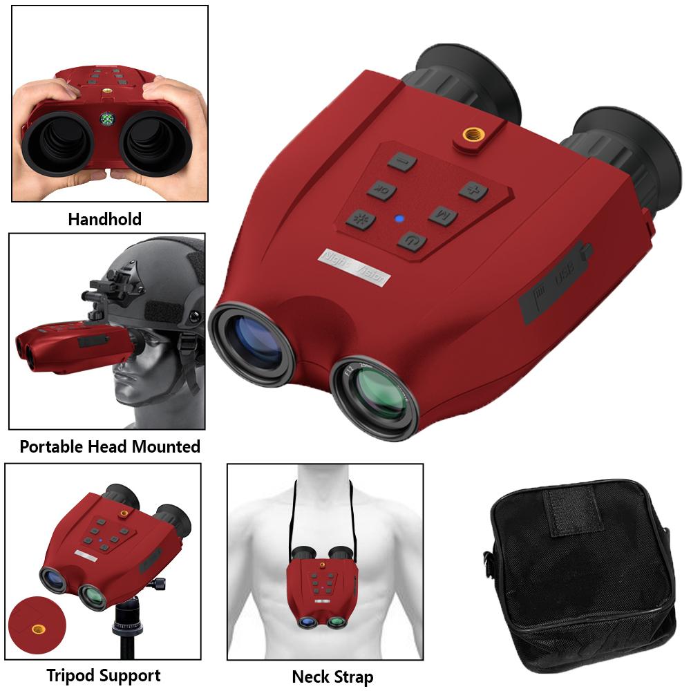 

Новий DT99 300M інфрачервоний бінокль нічного бачення 2.5K UHD 48M пікселів 8X Zoom цифровий 3D наголовний телескоп для полювання кемпінгу червоний