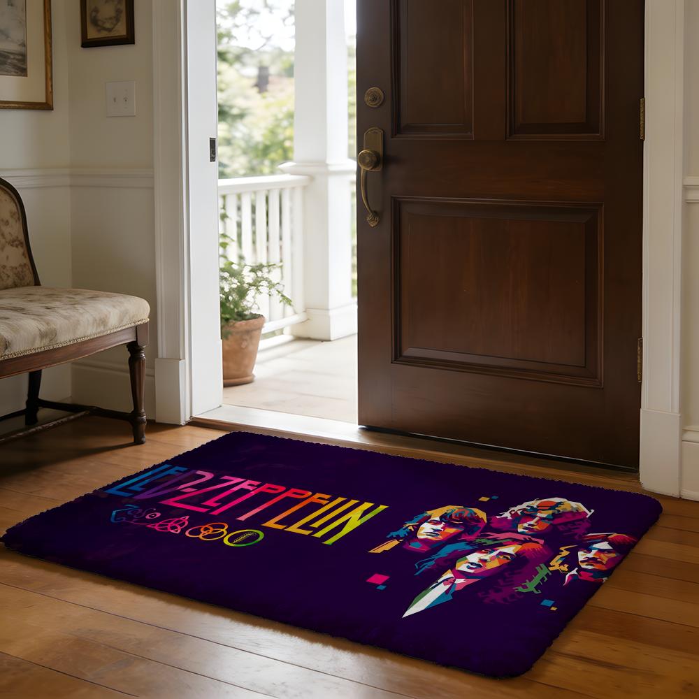 Led ZZeppelin K Floor Mat Soft Flannel Absorbent Mat Non-Slip Rug Home Bedroom Bathroom