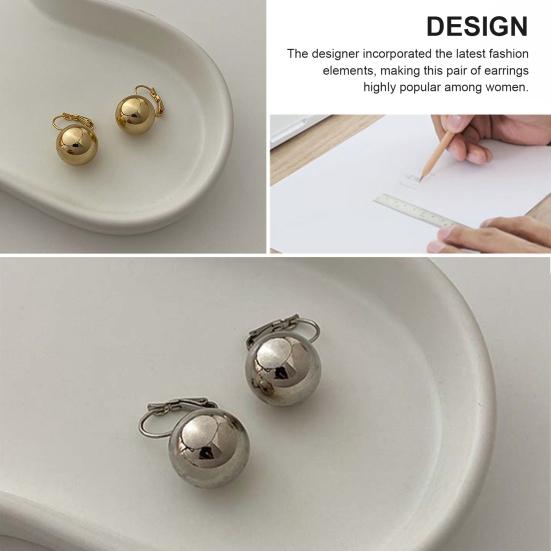 1 Pair Ball Dangle Earrings for Women, Metal Round Ball Drop Earrings, Sliver Gold Plated Jewelry Gifts