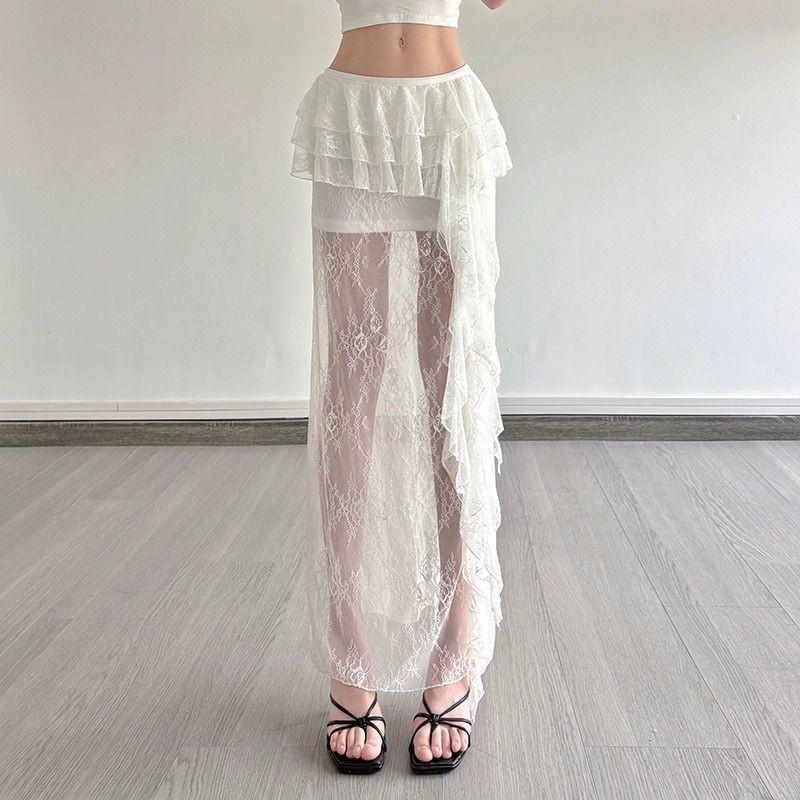 Women's Fashion Ruffled Lace Skirt - Versatile Two-Piece Style Cake Skirt