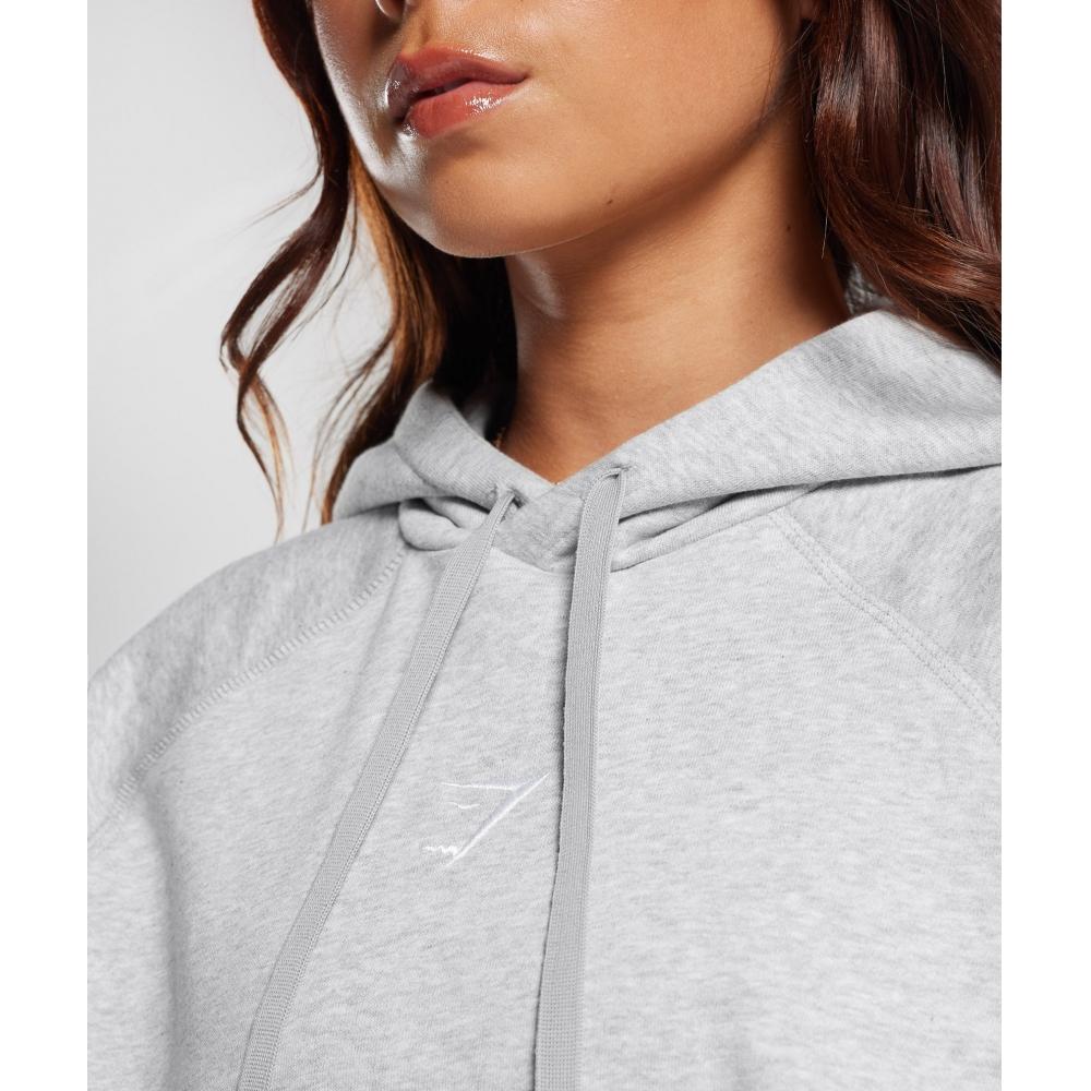 Gymshark Training Oversized Fleece Hoodie Light Grey Core Marl B5a7n Gbcn
