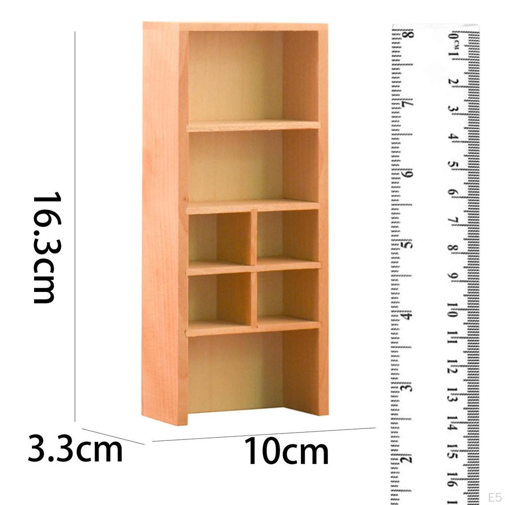 Japanese Style Miniature Cabinet Bookshelf Side Board Storage Shelves 1/12 Doll /Kitchen Farmhouse
