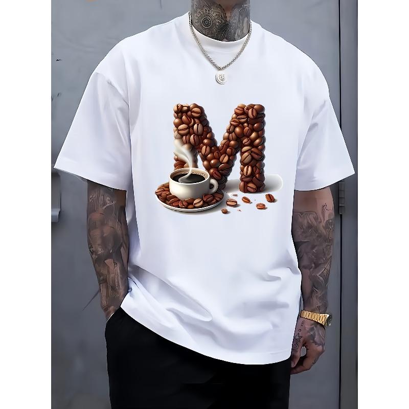 European Size Men s Printed Fashion Short Sleeve S белый