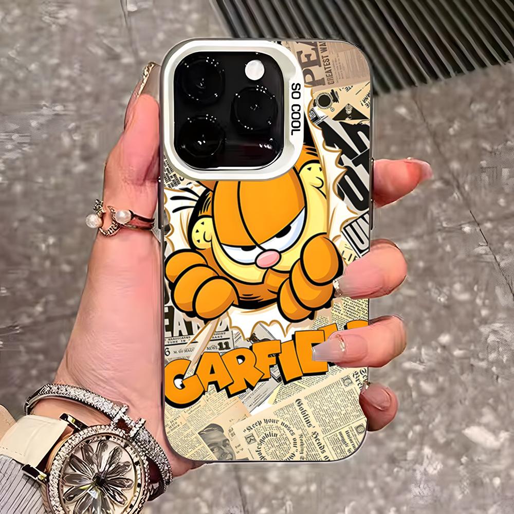Cute Cat G-GarfieldeS Phone Case For IPhone 17 Pro Max 16 Pro Max 15 14 13 11 12 Mini Xs X Xr 7 8 Plus Se Color Silver Cover