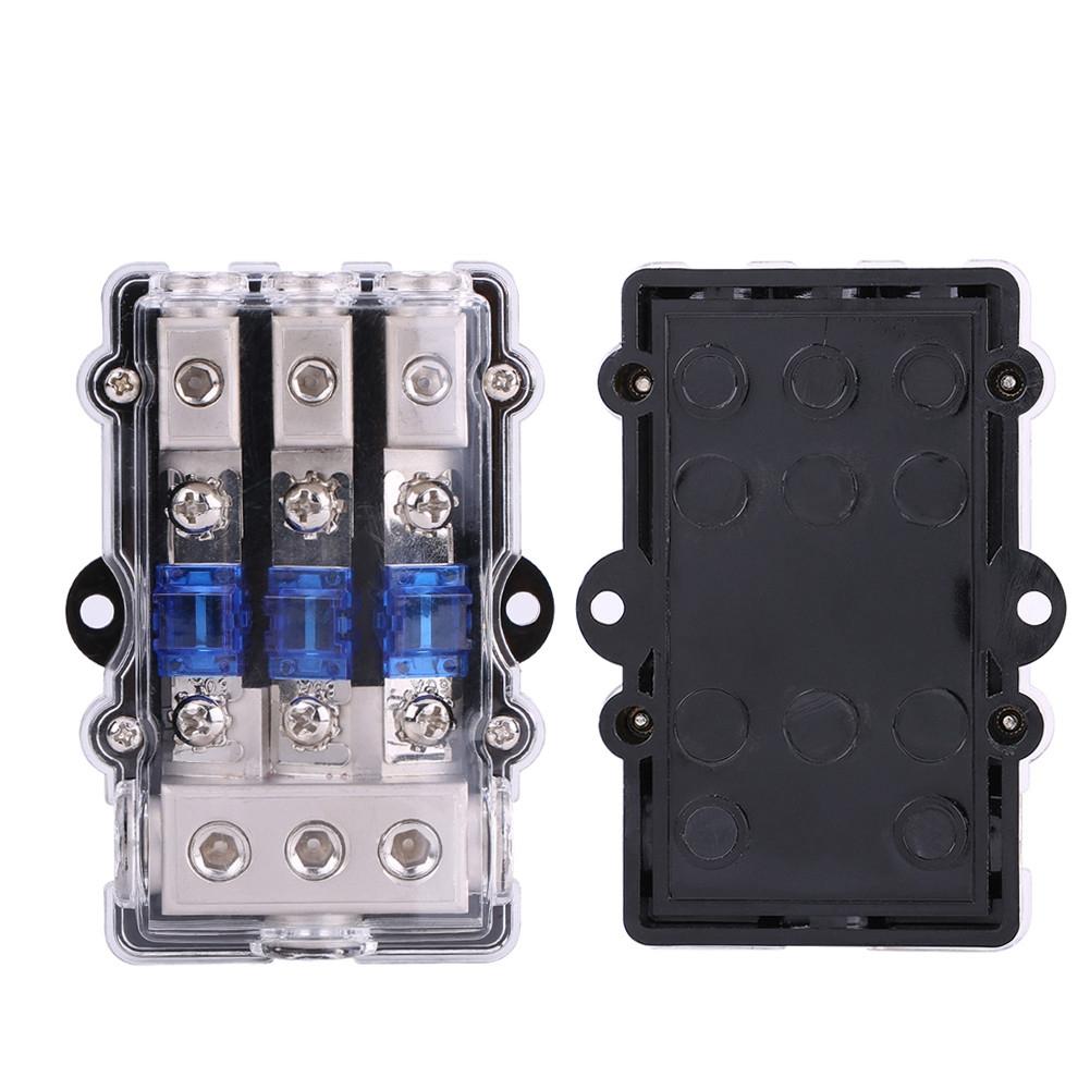 Universal 60A Car Auto Vehicle Stereo Audio Power Fuse Box Holder Block 1 In 3 Ways Out