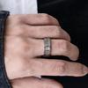 Stylish Roman Numeral Engraved Stainless Steel Ring