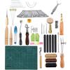 50pcs DIY Handwork Craft Leather Hand Sewing Tools Needle Wax Thread Punch Hole Tool Kit