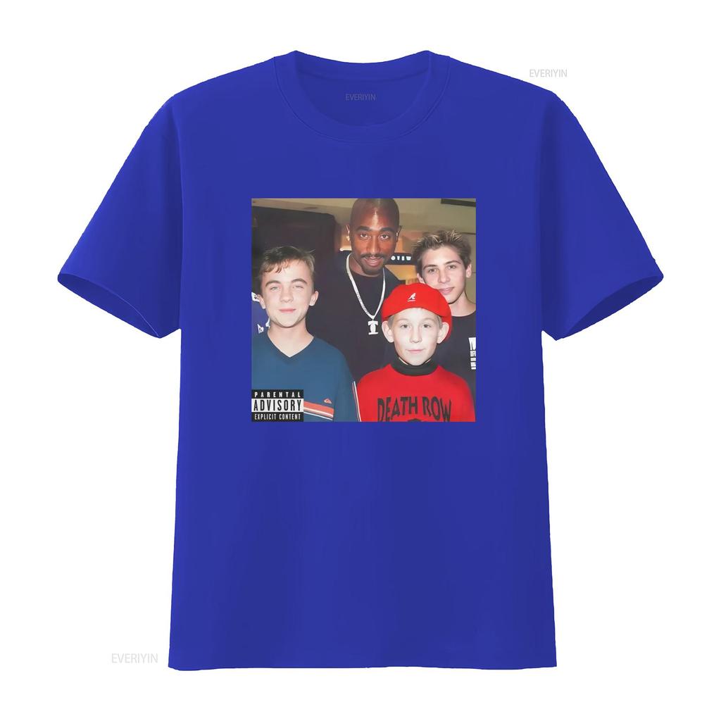 Malcolm In the Middle 2 Pac T Shirt Death Row Vintage Washed Top For Everyday Wear Stretched Comfortable Unisex Homme Casual